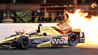 James Hinchcliffe crash Official Site Video  2015 Indy 500 practice [upl. by Samaj]