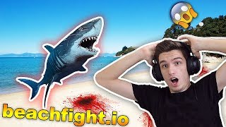 SHARK ATTACK ON THE BEACH   beachfightio [upl. by Auhs]