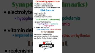 Refeeding syndrome TPN syndrome pathology symptoms treatment youtube shorts medical shorts [upl. by Kcyrred415]