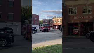 Glen Rock Fire Department Chief Car and Ladder 832 Pulling Out of Station [upl. by Nelle557]