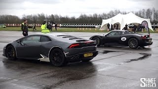 DRAG RACE Porsche 918 Spyder vs Lamborghini Huracan  Vmax Stealth [upl. by Malorie]