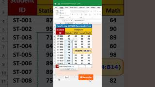 How to Calculate Median Using MEDIAN Function in Excel Excel amp Statistics shorts excel short [upl. by Rozanna636]