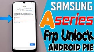 Bypass Google Account Samsung A10A20A30A50A60A70A90S9S10 Frp Unlock Android Pie 90 [upl. by Arun]