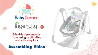 ingenuity Power Adapt convertme swing2seat portable swing assembling video youtube 500subs [upl. by Acirderf244]