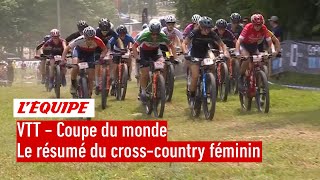 VTT  Coupe du monde crosscountry  La championne olympique Neff simpose en solitaire  Le résumé [upl. by Phil418]