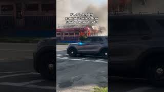 Flames engulf West Springfield Massachusetts landmark Charlies Diner [upl. by Aina]