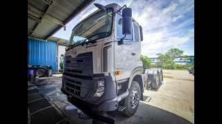 Horsepower Terbesar UD Trucks for Malaysian Market 440 Review New Quester Prime Mover 6x4 ESCOT 2022 [upl. by Yrallam490]