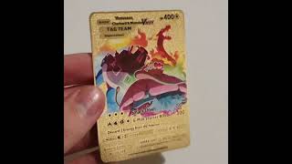 Charizard Blastoise Venusaur Vmax Gold Pokemon Card Tag Team  Custom Metal Card on eBay [upl. by Asirrac142]