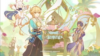 Genshin impact aether the knight of flowers nahida birthday event cutscene [upl. by Aihsela]