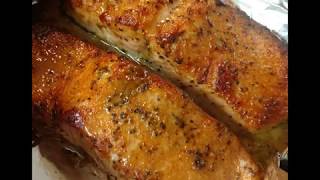 Honey Mustard Glazed Salmon in the Air Fryer [upl. by Ateerys]