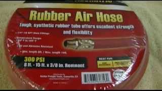 Harbor Freight  Central Pneumatic 815 Ft X 38 In Rubber Air Hose Remnant Review [upl. by Honey]