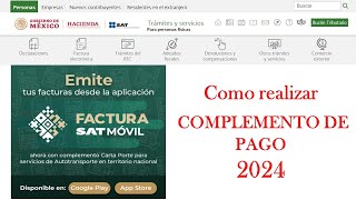 Complemento de Pago  SAT 2024  CFDI 40 [upl. by Artekal]