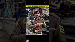 police vs bikers overspeeding karte hua police pakad li bike rider shorts police [upl. by Morocco235]