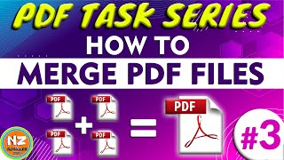 How to merge pdf files into one  combine pdf files into one  merge pdf files  Pdf Task Series 3 [upl. by Eisus]