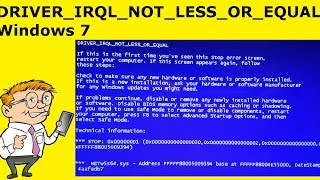 How To Fix DRIVERIRQLNOTLESSOREQUAL Windows 7  Stop Code 0x000000d1 [upl. by Harriette977]