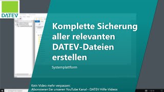 Komplette Sicherung aller relevanten DATEVDateien erstellen [upl. by Cadell]