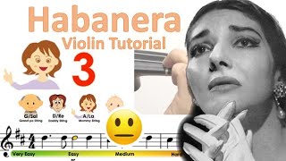 Habanera from Carmen by Bizet sheet music easy violin tutorial [upl. by Irej]