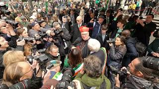 NY Governor Hochul Greeting Cardinal Dolan at the 2023 St Pats Parade [upl. by Morrill]