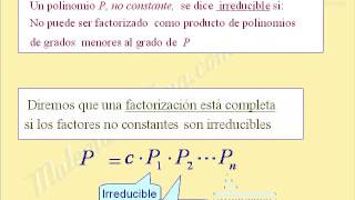 Factorización completa y polinomios irreducibles [upl. by Nesnaj]