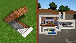 Minecraft How To Build A Modern Secret Base Tutorial  Hidden House [upl. by Zevahc]