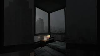 Rain Sounds Outside the window at Night shorts rain nightrain weather ai viral [upl. by Soirtimid805]