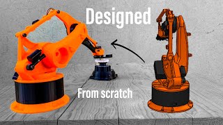 Construí un mini brazo robótico tipo KUKA desde CERO en SOLIDWORKS [upl. by Jewell]