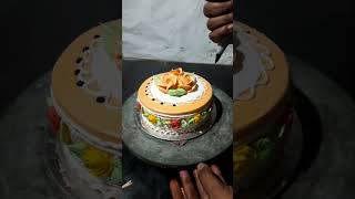 orange cake decorating idea for happy birthday cake ytshorts kkDebnath [upl. by Mcgrody]