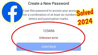 facebook unknown error problem  facebook password error problem [upl. by Tnerb]