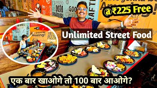 Unlimited Street Food amp Unlimited Pizza In Rs225  Food Vlog Indore  Unlimited Food In Indore [upl. by Mackey]