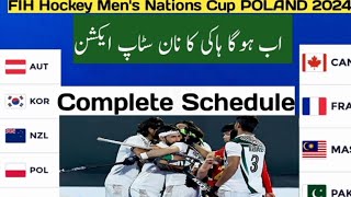 FIH Hockey Nations Cup Schedule 2024  Hockey Schedule of Nations cup [upl. by Irabaj]