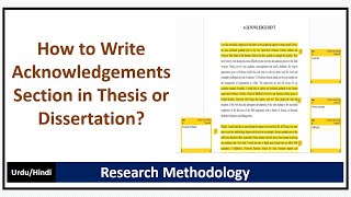 How to Write Acknowledgements Section in Thesis or Dissertation [upl. by Littell]