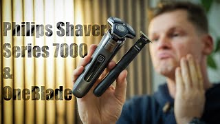 Philips Shaver Series 7000 mit SkinIQ Reinigungsstation Reinigungskartusche amp Philips OneBlade [upl. by Anoo]