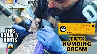 Painless Tattoo 😱 TKTX Numbing Cream How to Apply amp Full review [upl. by Zorine]