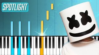 Marshmello x Lil Peep  quotSpotlightquot Piano Tutorial  Chords  How To Play  Cover [upl. by Nnahtebazile896]