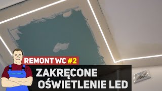 Remont WC  Zakręcone oświetlenie LED i sufit na talerzykach [upl. by Oly]