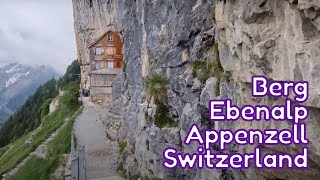 Beautiful Ebenalp Mountain Switzerland And Eating At The Famous Aescher Cliff Restaurant [upl. by Maggs35]