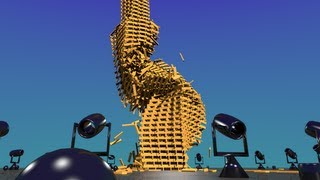 how to twist a keva planks tower  blender game and bullet physics engine [upl. by Hough253]