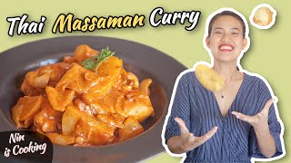 Thai Massaman Curry Chicken  Massaman Gai มัสมั่นไก่  Thai Recipes [upl. by Sollie]