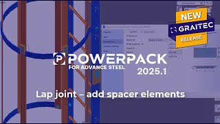 PowerPack for Advance Steel Lap joint – add spacer elements [upl. by Araj990]