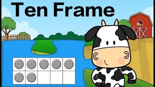 Ten Frame Subitizing Puzzle On the Farm Math Brain Break [upl. by Campman]