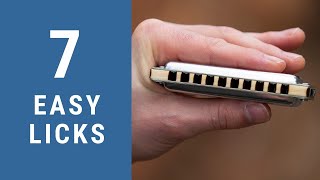 7 Easy Blues Harmonica Licks  C Harmonica Lesson  Free harp tab [upl. by Siseneg]