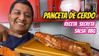 Panceta de Cerdo al Horno  Salsa BBQ Receta 💚  Mi Receta Magica [upl. by Anirual355]