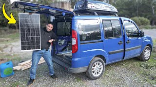 I Installed Flexible Solar Panel in my Van The Easy Way  Fiat Doblo Van Conversion DIY  ep05 [upl. by Hoag]