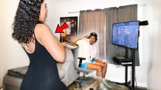 FLASHING my Fiance while he plays Video Games EPIC REACTION [upl. by Suolekcin]