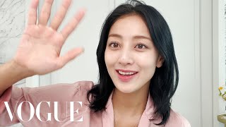 TWICEs JIHYO on Skin Care amp Soft Blush Makeup  Beauty Secrets  Vogue [upl. by Lanny]