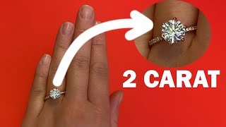 2 CARAT ROUND DIAMOND ON HAND Size 6 Finger [upl. by Rikahs]