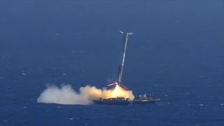 SpaceX Falcon 9 Landing amp Explosioncloseup amp slow motion [upl. by Siger]