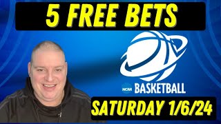 Saturday 5 Free NCAAB Betting Picks amp Predictions  1624 l Picks amp Parlays [upl. by Dunn10]