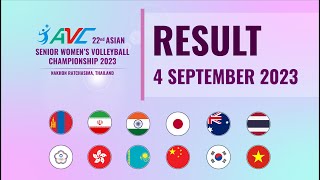 2023 Asian Womens Volleyball Championship  Second Round  Result 4 September 2023 [upl. by Dione13]