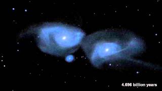 Milky Way and Andromeda Galaxies Collision Simulated  Video [upl. by Luwana]